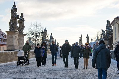 Praha, slunce a sníh